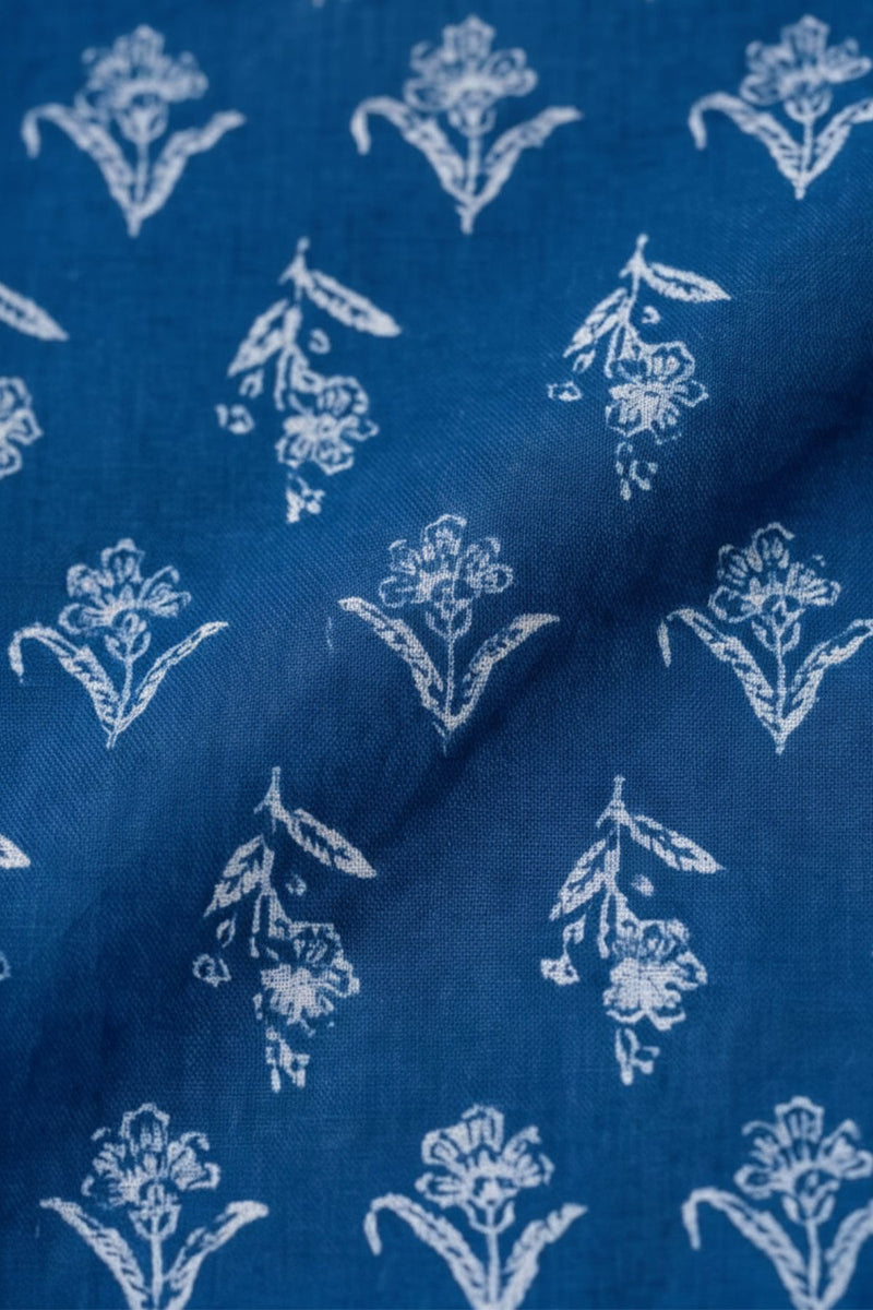 Navy Blue Printed Short Kurti Top