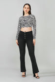Black and White Zebra Print Crop Top