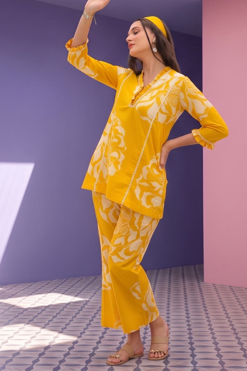Mustard Bloom Co-ord Set
