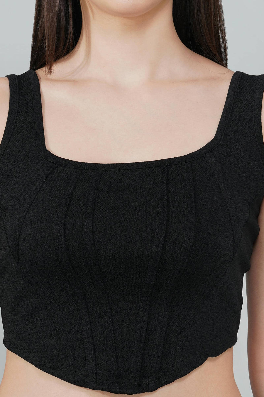 Black Corset Crop Top