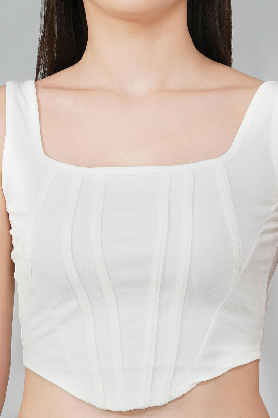 White Corset Crop Top