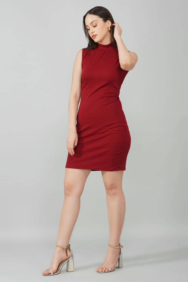 Burgundy Bodycon Dress