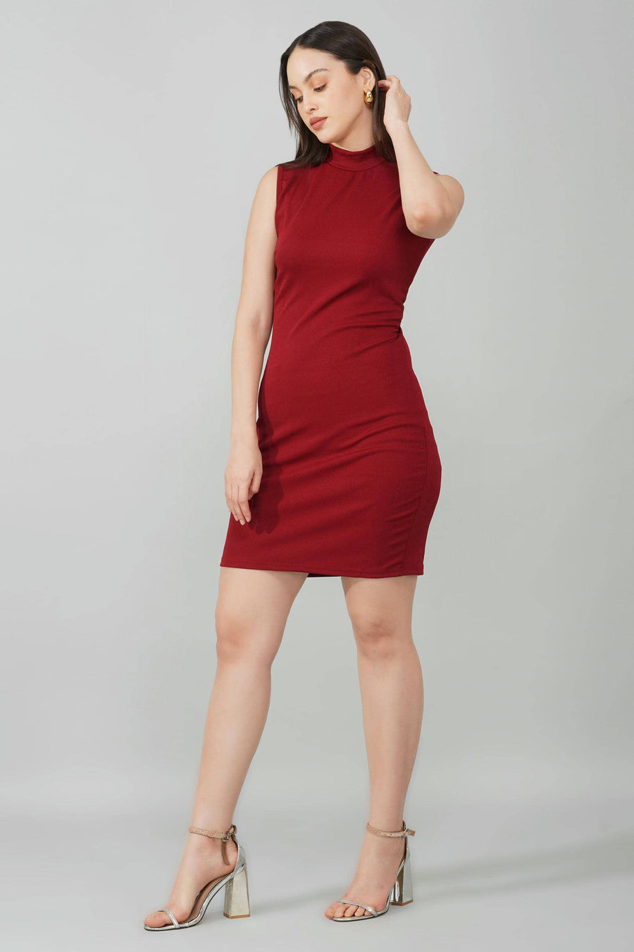 Burgundy Bodycon Dress