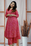 Pink Handcrafted Bandhani Print Co-ord Set