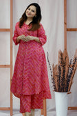 Pink Handcrafted Bandhani Print Co-ord Set