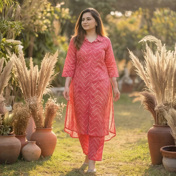 Pink Handcrafted Bandhani Print Co-ord Set
