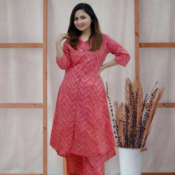 Pink Handcrafted Bandhani Print Co-ord Set