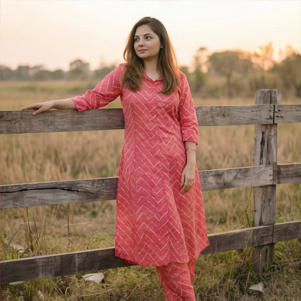 Pink Handcrafted Bandhani Print Co-ord Set