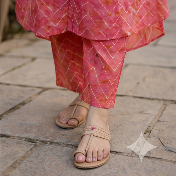 Pink Handcrafted Bandhani Print Co-ord Set